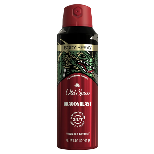  Xịt Khử Mùi Old Spice Dragonblast Aluminum Free Body Spray Fresh Scent Of Sandalwood & Vanilla 144Gr 