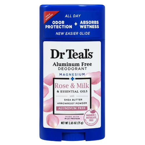 Lăn Khử Mùi Dr Teal's Rose & Mild with Essential Oils Aluminum Free 75Gr (Sáp Trắng)