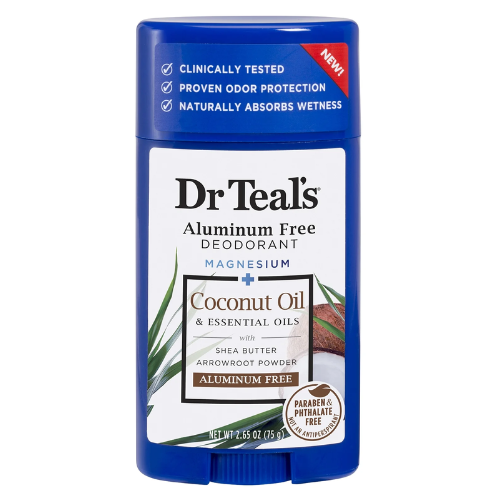 Lăn Khử Mùi Dr Teal's Coconut Oil with Essential Oils Aluminum Free 75Gr (Sáp Trắng)