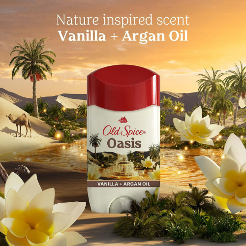 Lăn Khử Mùi Old Spice Inspired By Nature Collection Oasis With Vanilla Notes Scent 73Gr (Sáp Trắng)
