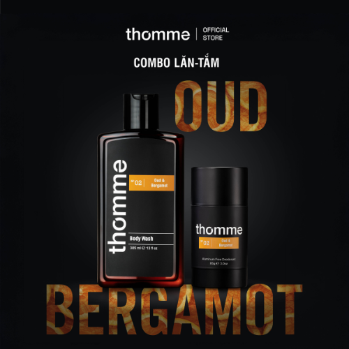 Combo Thomme Lăn Khử Mùi & Sữa Tắm Oud & Bergamot