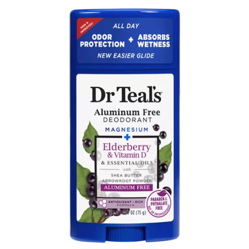 Lăn Khử Mùi Dr Teal's Elderberry And Vitamin-D with Essential Oils Aluminum Free 75Gr (Sáp Trắng)