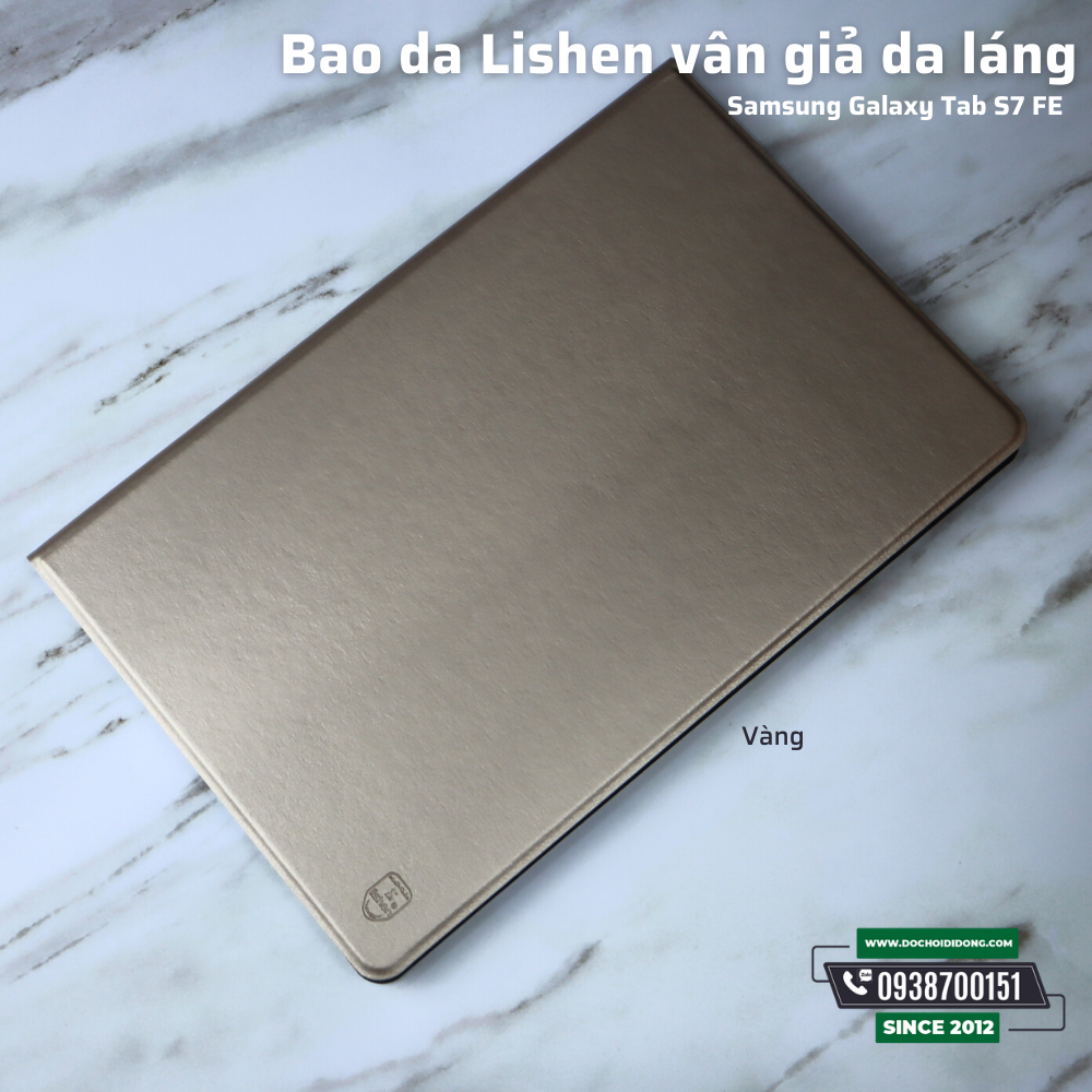 Bao Da Samsung Tab S7 Fe T735 Lishen Vân Giả Da Láng