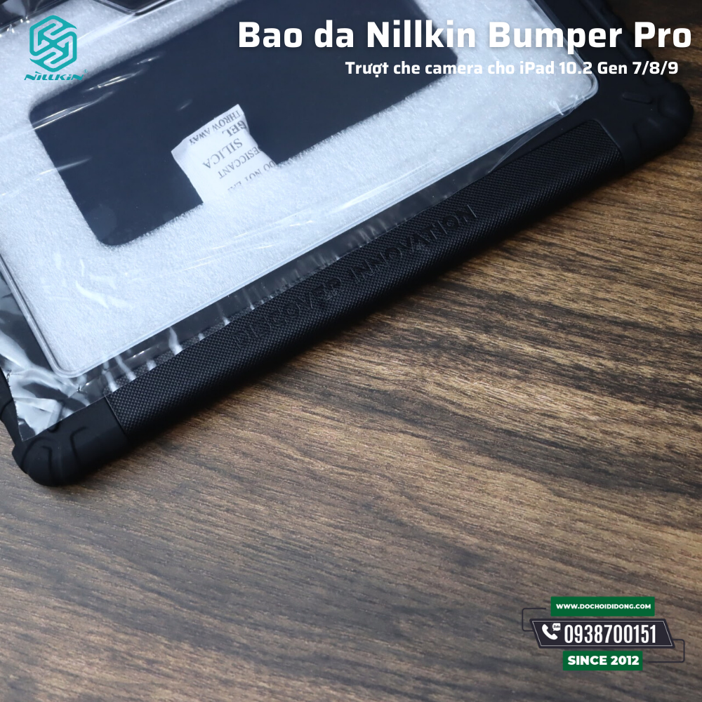 Bao da iPad Gen 7 Gen 8 Gen 9 10.2 Nillkin Bumper Pro trượt che camera