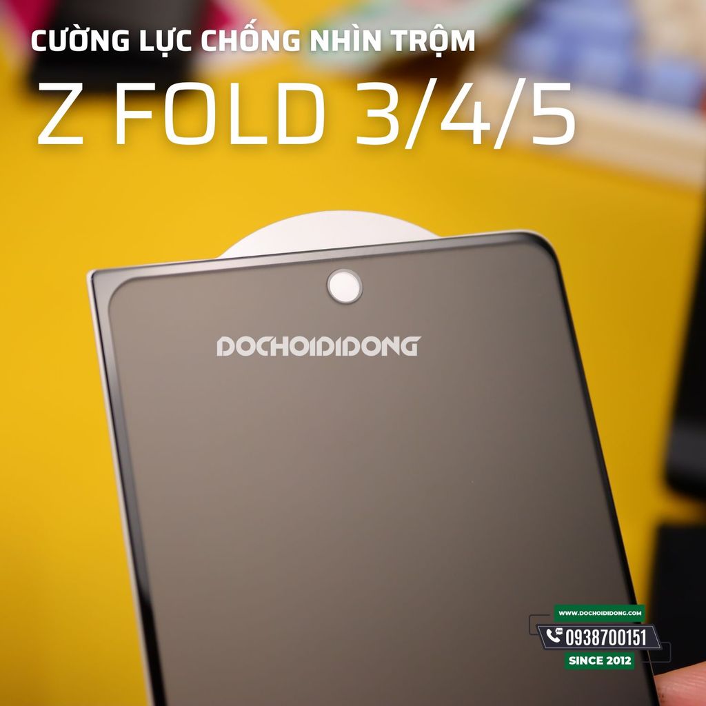 [Có Nhám CNT] Dán cường lực chống nhìn trộm Samsung Z Fold3 / Fold4 / Fold5 (Fold 3 - Fold 4 - Fold 5) Zacase Anti Spy full & không kén ốp