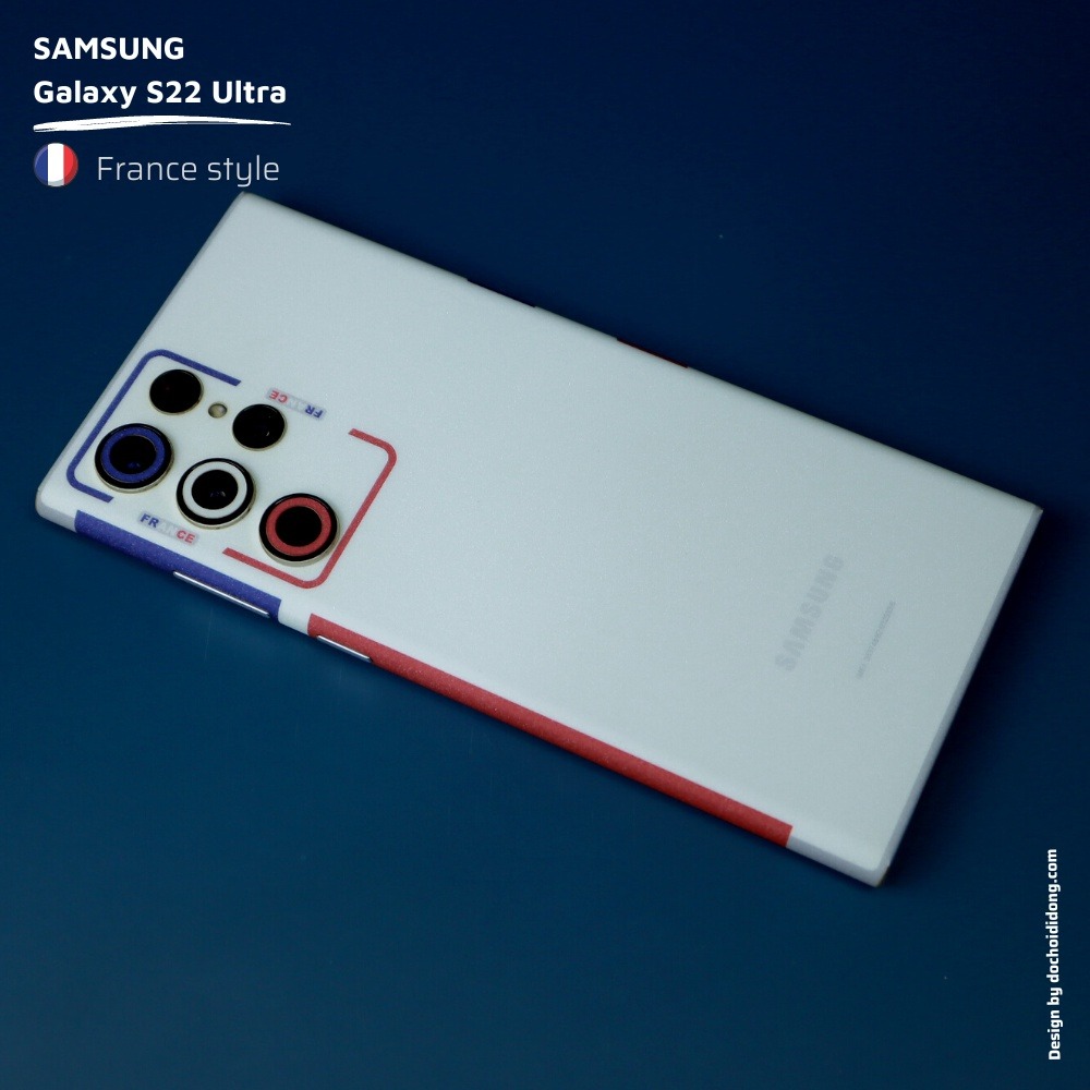 Miếng dán skin France Style cho Samsung S22 Ultra ( skin cờ Pháp )