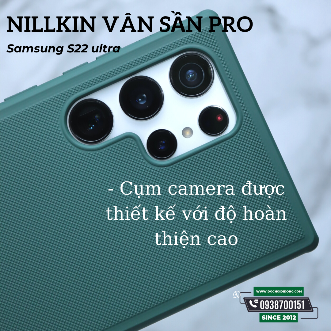 Ốp Lưng Samsung S22 + Pro Plus Ultra 5G Nillkin Vân Sần Viền Mềm Super Frosted Shield Pro