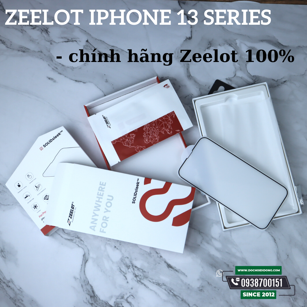 Dán Cường Lực Zeelot Cho IPhone 13 Pro Max Mini Các Đời