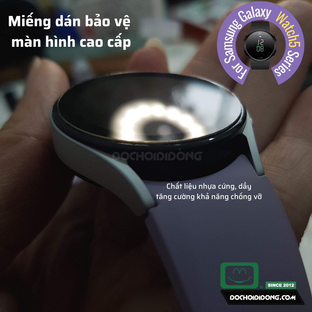 Combo 2 miếng dán màn hình đồng hồ Samsung Galaxy Watch5 (Watch 5 Pro) 40mm 44mm 45mm nhựa Nano tăng cường lực chống vỡ