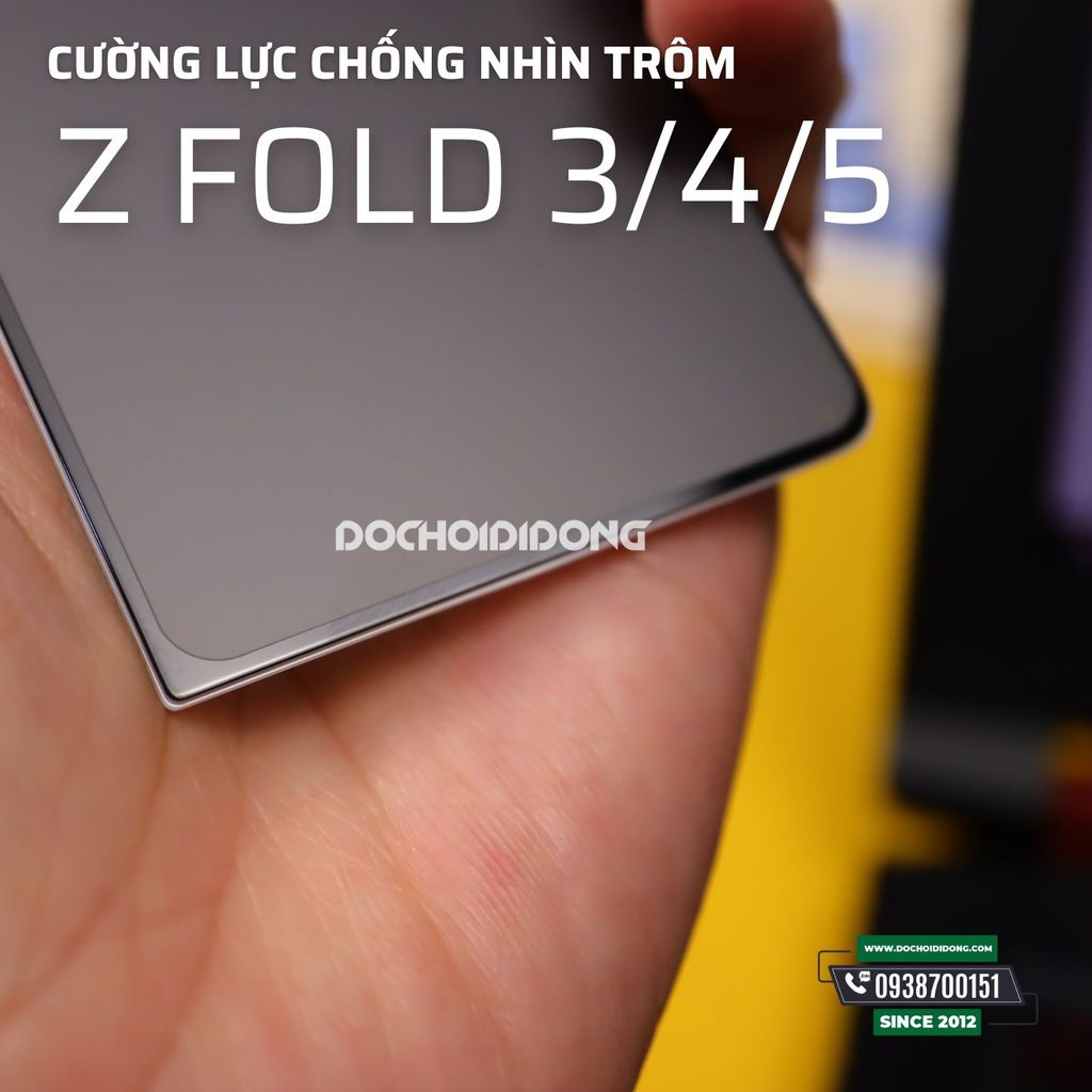 [Có Nhám CNT] Dán cường lực chống nhìn trộm Samsung Z Fold3 / Fold4 / Fold5 (Fold 3 - Fold 4 - Fold 5) Zacase Anti Spy full & không kén ốp