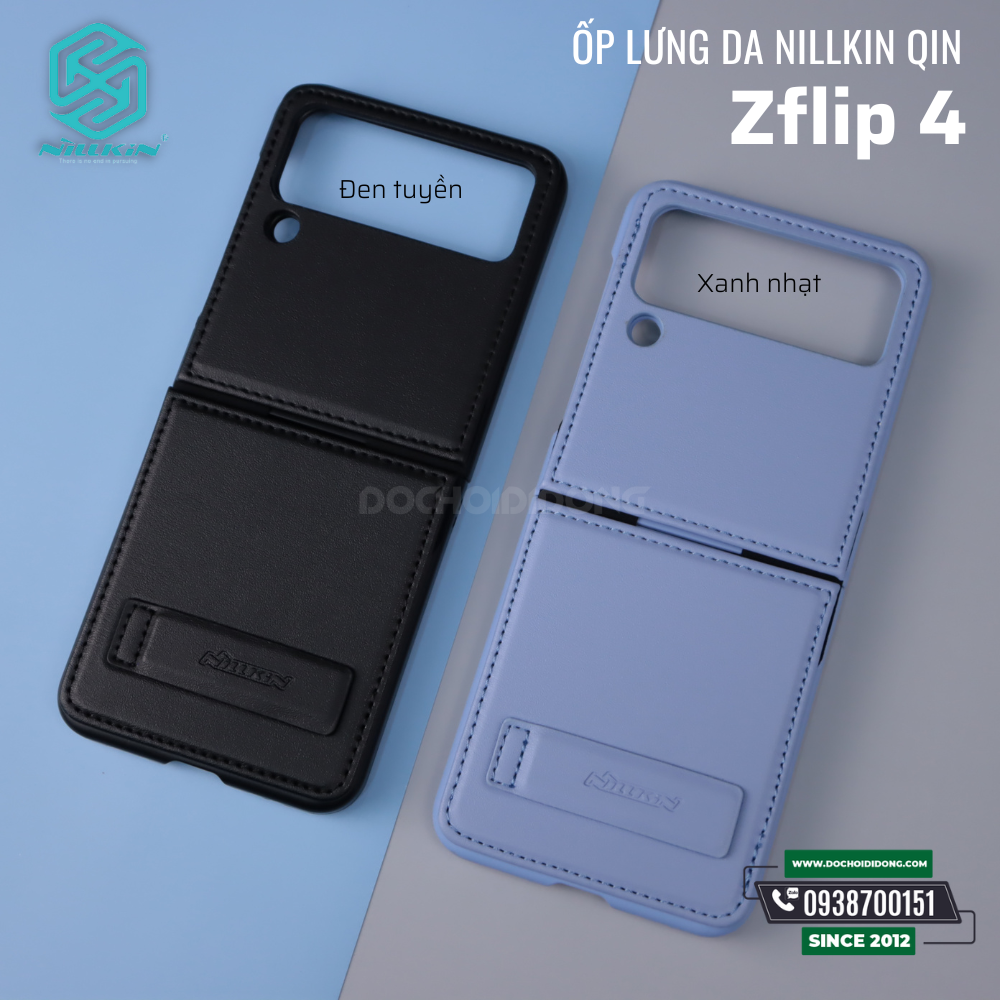 Ốp lưng da Samsung Zflip 4 Nillkin Qin cao cấp