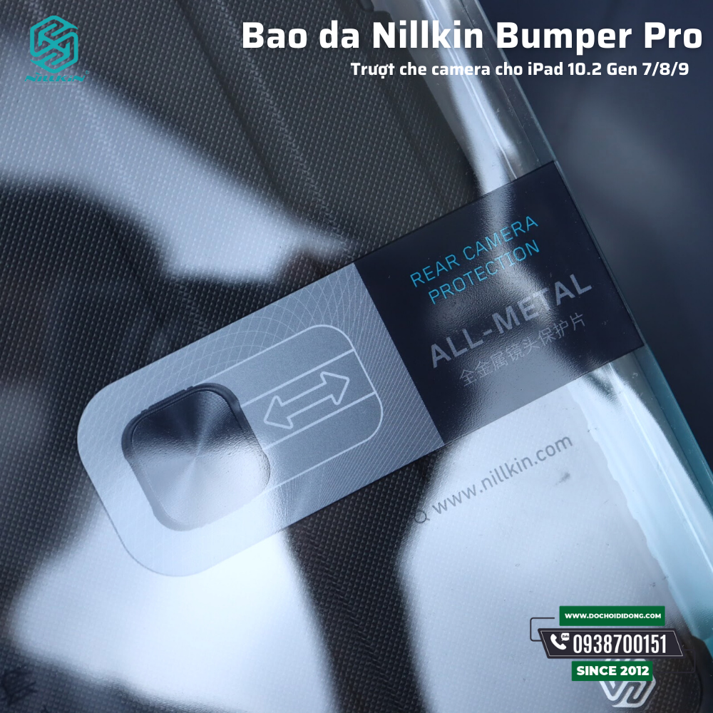 Bao da iPad Gen 7 Gen 8 Gen 9 10.2 Nillkin Bumper Pro trượt che camera