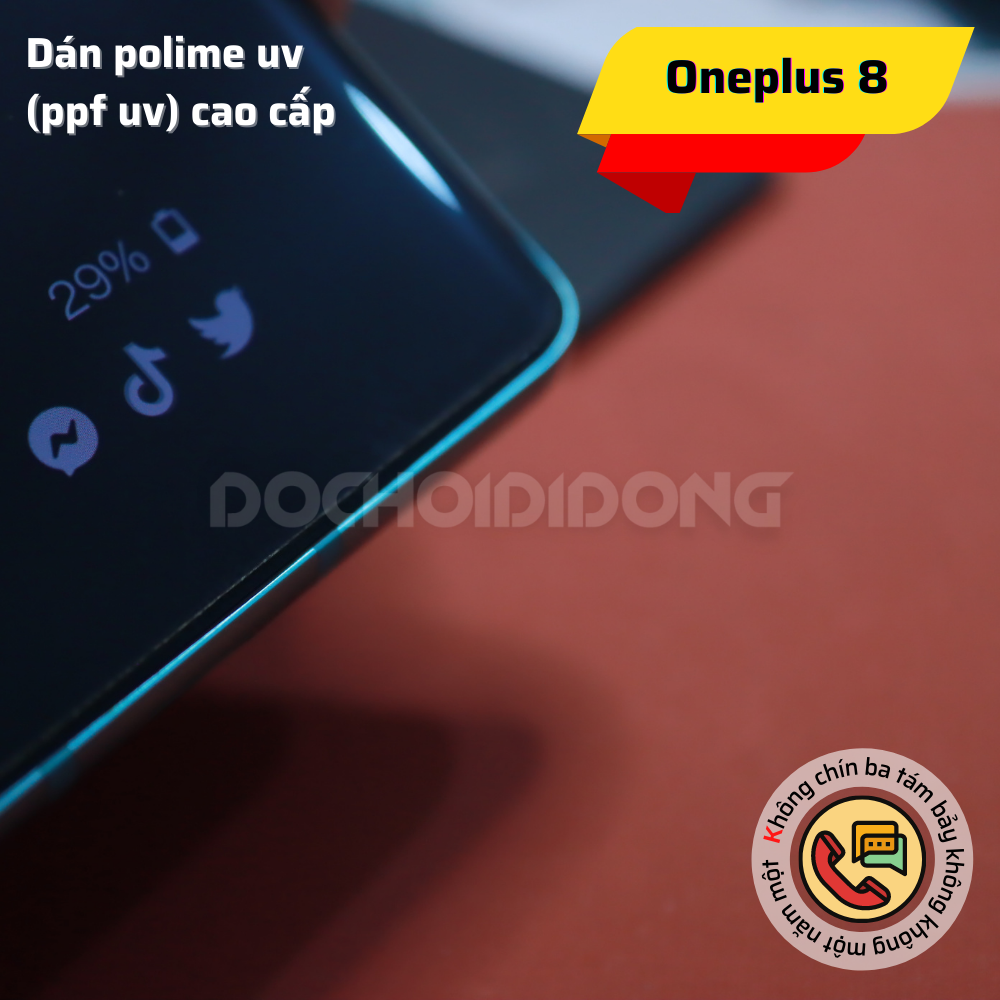 Miếng dán màn hình polime UV kháng khuẩn cao cấp dành cho Oneplus 8 và Oneplus 8 Pro