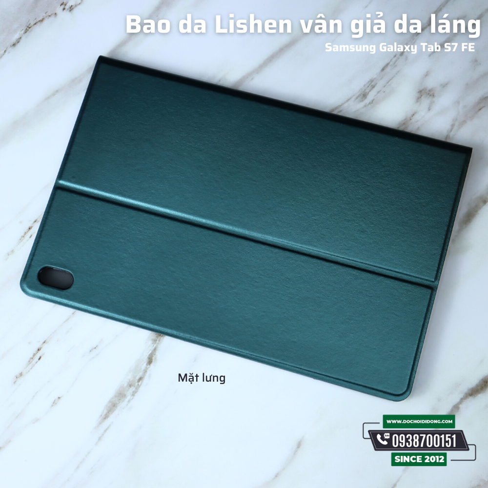 Bao Da Samsung Tab S7 Fe T735 Lishen Vân Giả Da Láng