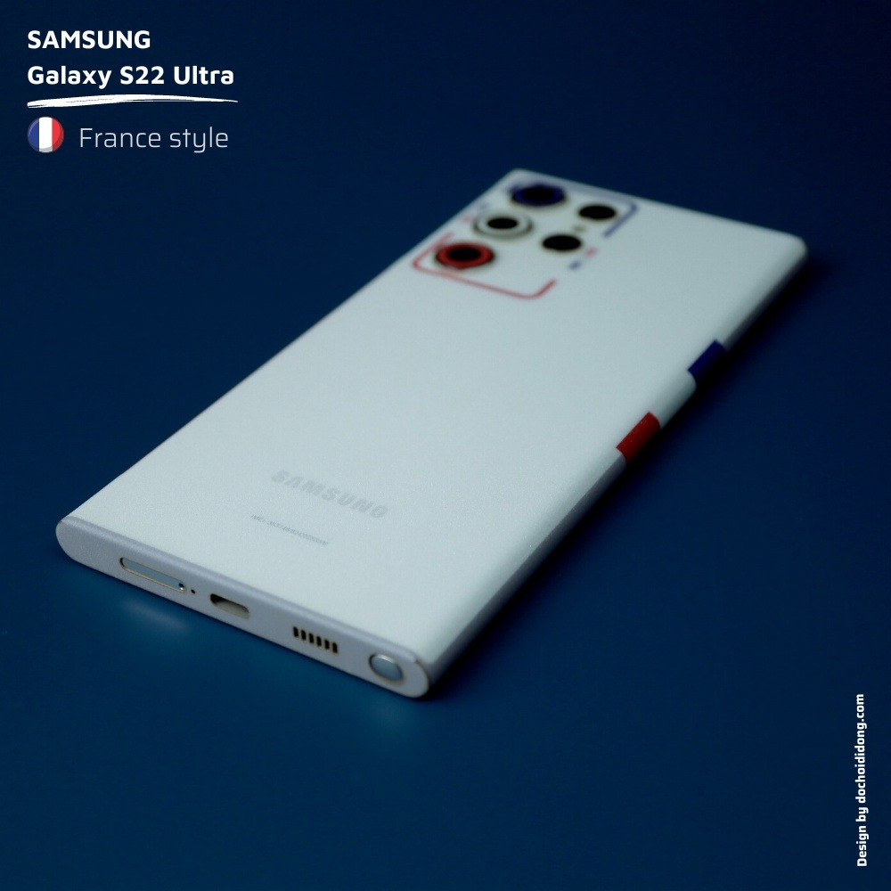 Miếng dán skin France Style cho Samsung S22 Ultra ( skin cờ Pháp )