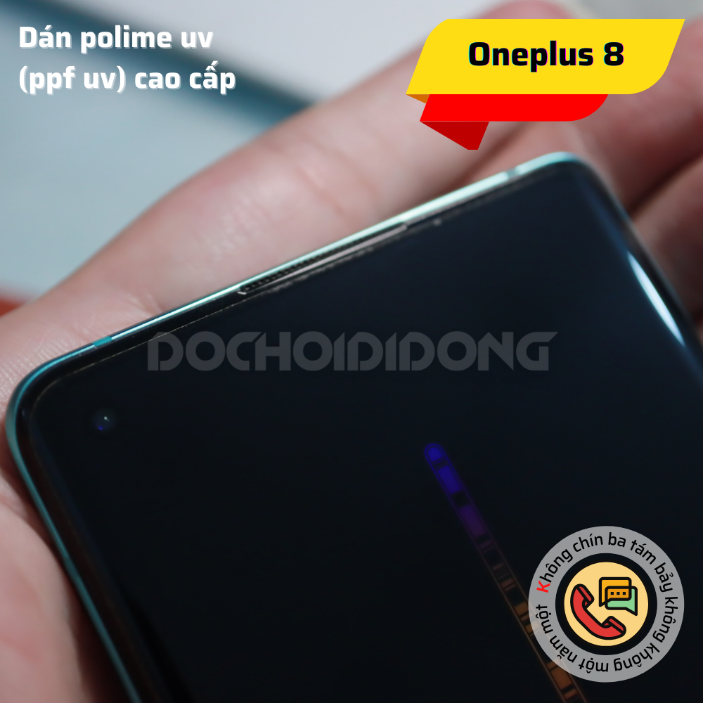 Miếng dán màn hình polime UV kháng khuẩn cao cấp dành cho Oneplus 8 và Oneplus 8 Pro