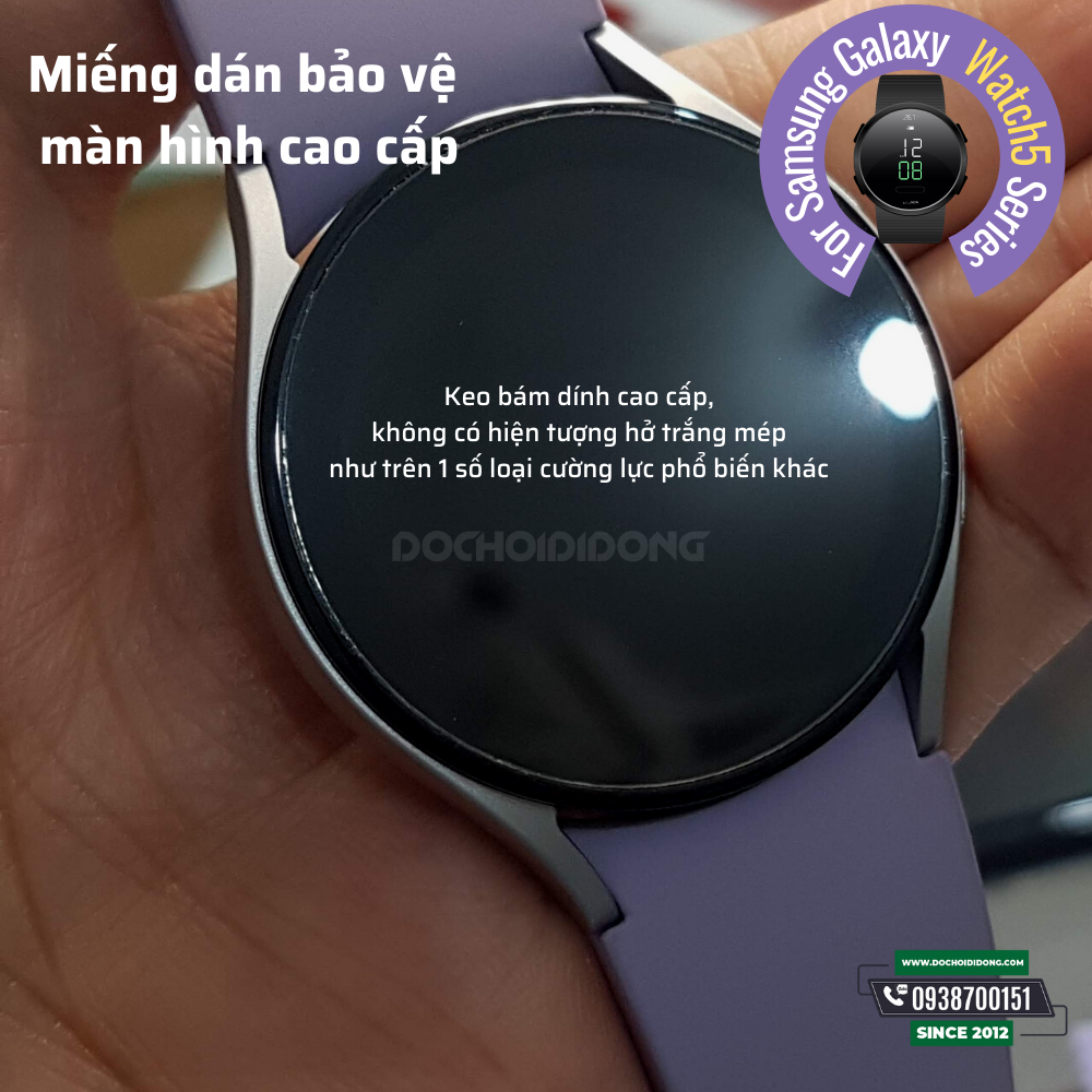 Combo 2 miếng dán màn hình đồng hồ Samsung Galaxy Watch5 (Watch 5 Pro) 40mm 44mm 45mm nhựa Nano tăng cường lực chống vỡ