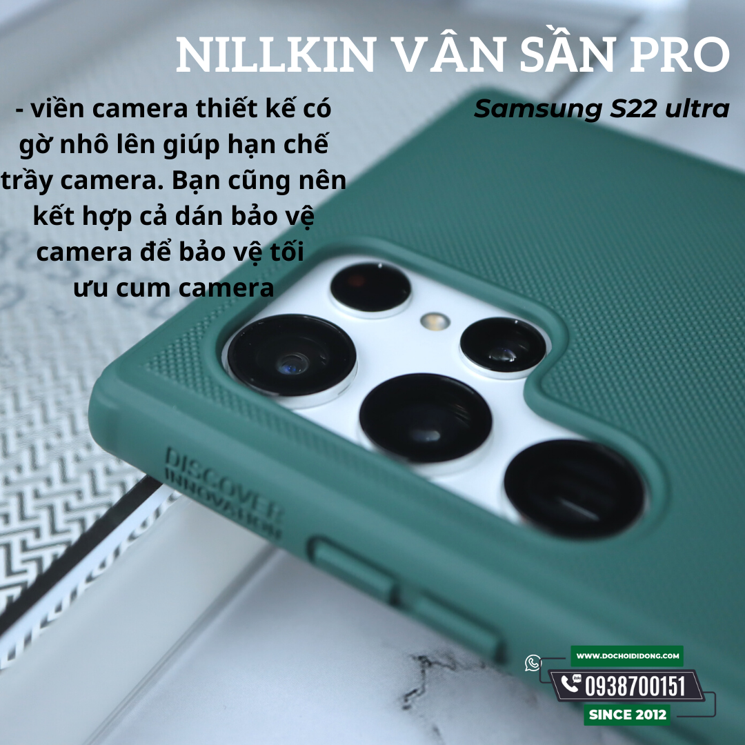 Ốp Lưng Samsung S22 + Pro Plus Ultra 5G Nillkin Vân Sần Viền Mềm Super Frosted Shield Pro