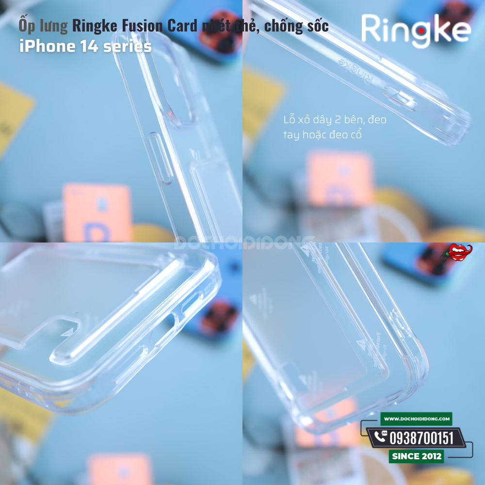 Ốp lưng iPhone 14 Pro Max ( 14 , 14 Plus, 14 Pro ) Ringke Fusion Card nhét thẻ chống sốc Hàn Quốc