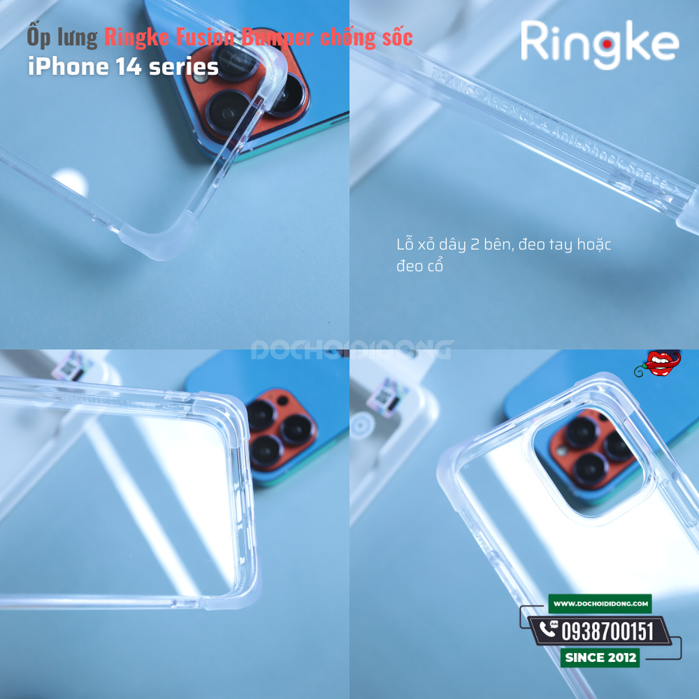 Ốp lưng iPhone 14 Pro Max ( 14 , 14 Plus, 14 Pro ) Ringke Fusion Bumper chống sốc Hàn Quốc