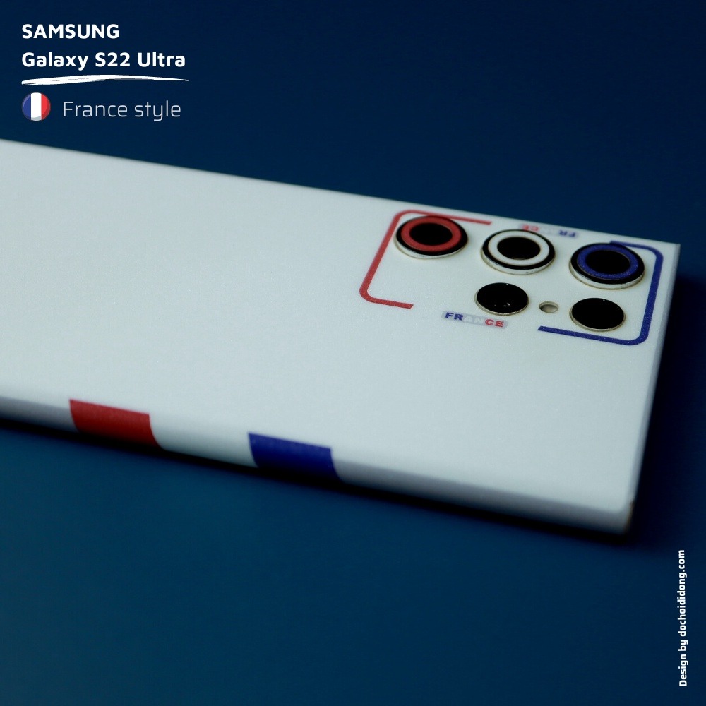 Miếng dán skin France Style cho Samsung S22 Ultra ( skin cờ Pháp )