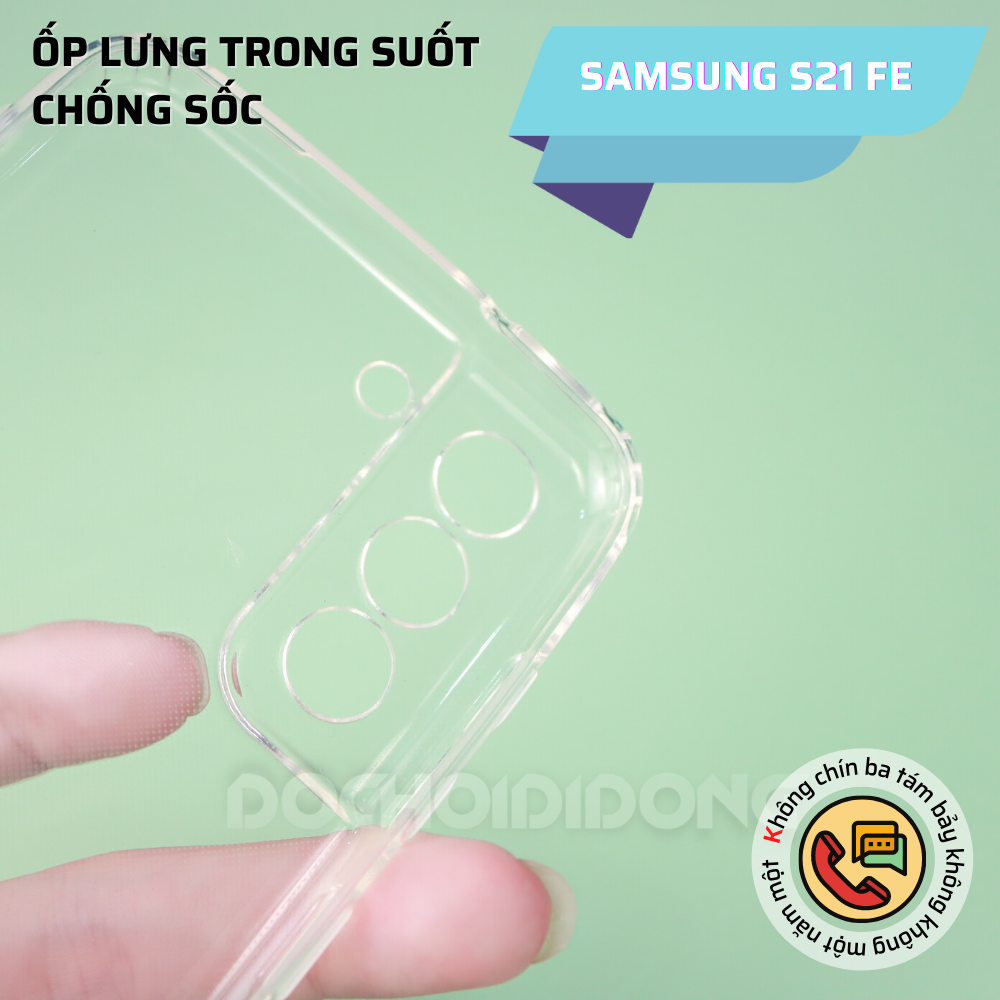 Ốp Lưng Dẻo Trong Suốt Cho Samsung S21 Fe Chống Sốc Bảo Vệ Camera