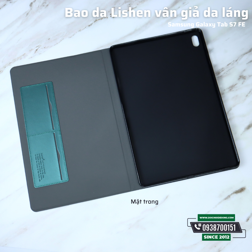 Bao Da Samsung Tab S7 Fe T735 Lishen Vân Giả Da Láng