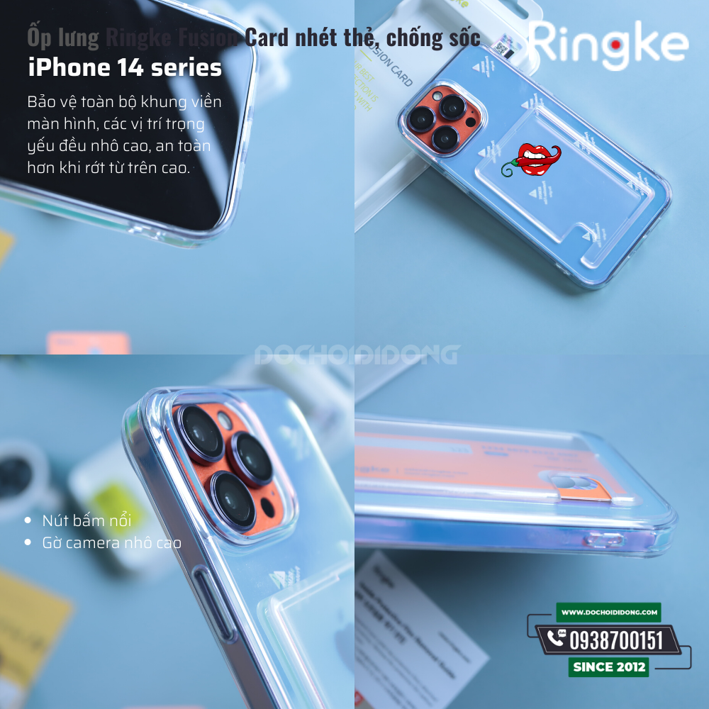 Ốp lưng iPhone 14 Pro Max ( 14 , 14 Plus, 14 Pro ) Ringke Fusion Card nhét thẻ chống sốc Hàn Quốc