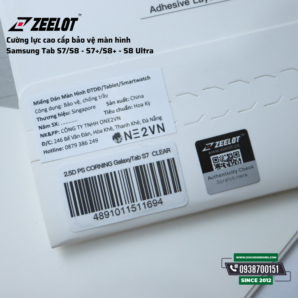 Miếng Dán Cường Lực Samsung Tab S7 + Plus S8 Ultra Zeelot Cao Cấp