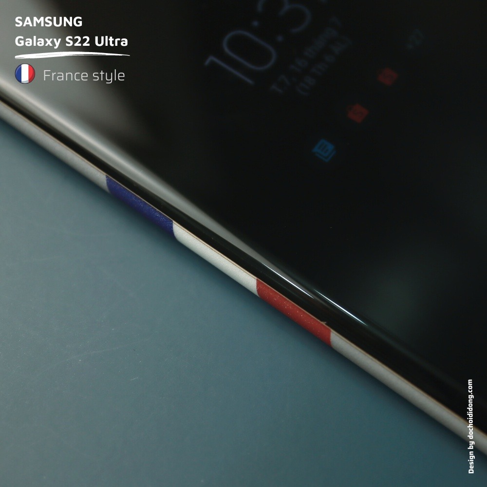 Miếng dán skin France Style cho Samsung S22 Ultra ( skin cờ Pháp )