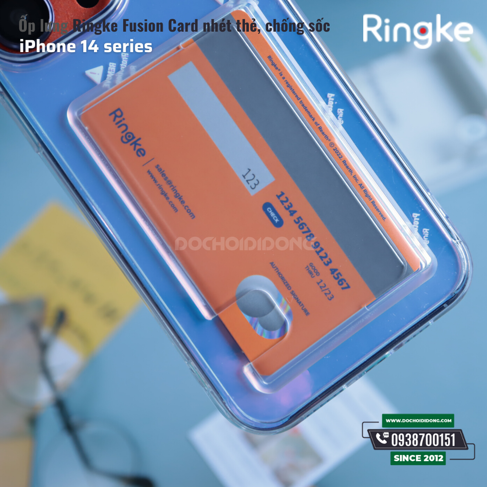 Ốp lưng iPhone 14 Pro Max ( 14 , 14 Plus, 14 Pro ) Ringke Fusion Card nhét thẻ chống sốc Hàn Quốc