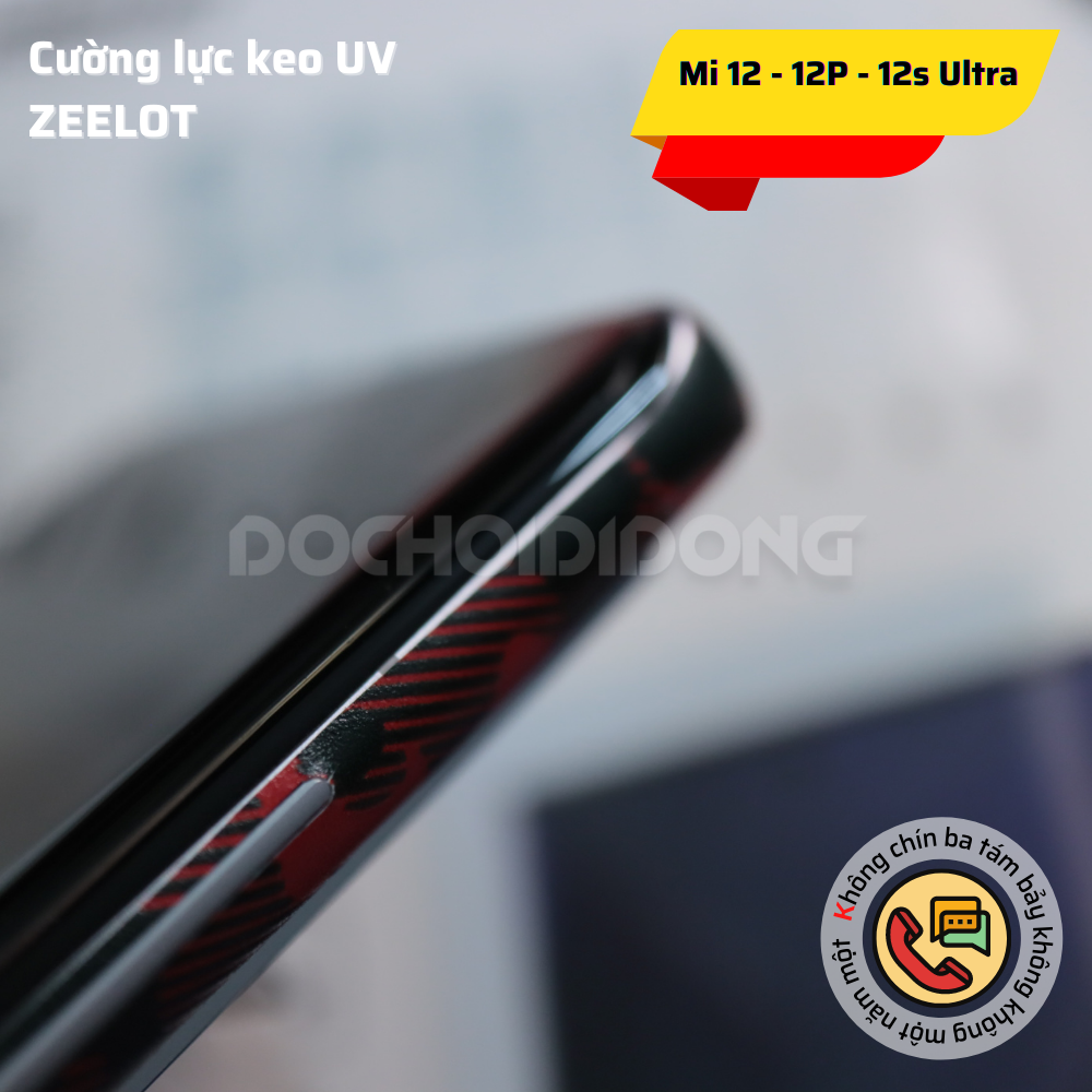 Miếng dán cường lực Xiaomi 12 - 12X - 12 Pro - 12S Ultra Zeelot sử dụng keo UV