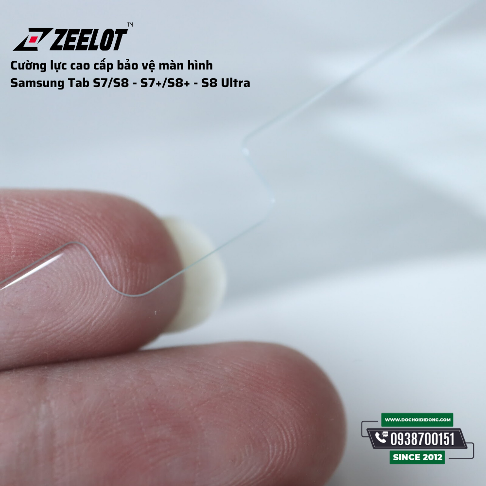 Miếng Dán Cường Lực Samsung Tab S7 + Plus S8 Ultra Zeelot Cao Cấp