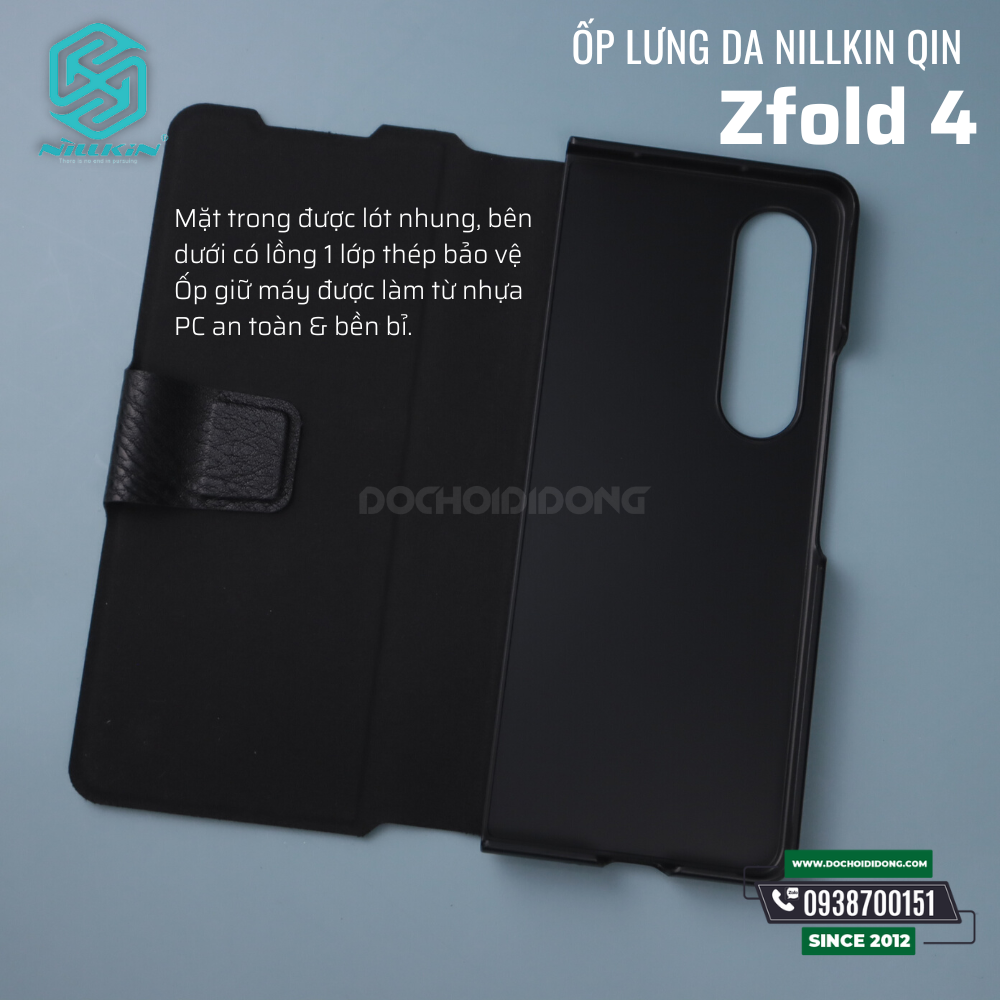 Bao da Samsung Zfold 4 Nillkin Qin Aoge cao cấp