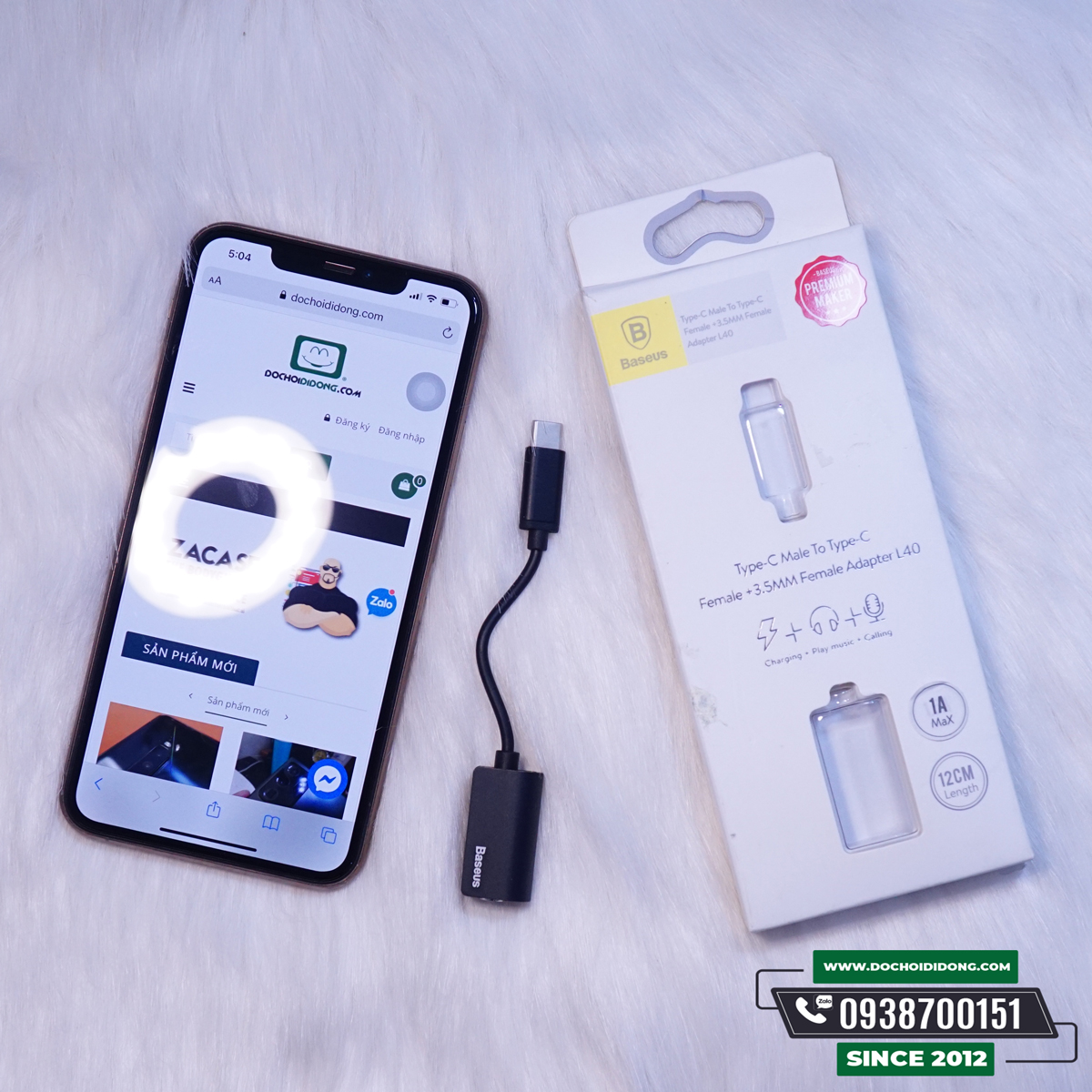 Đầu chuyển Type C sang Audio 3.5mm & Type C Baseus L40