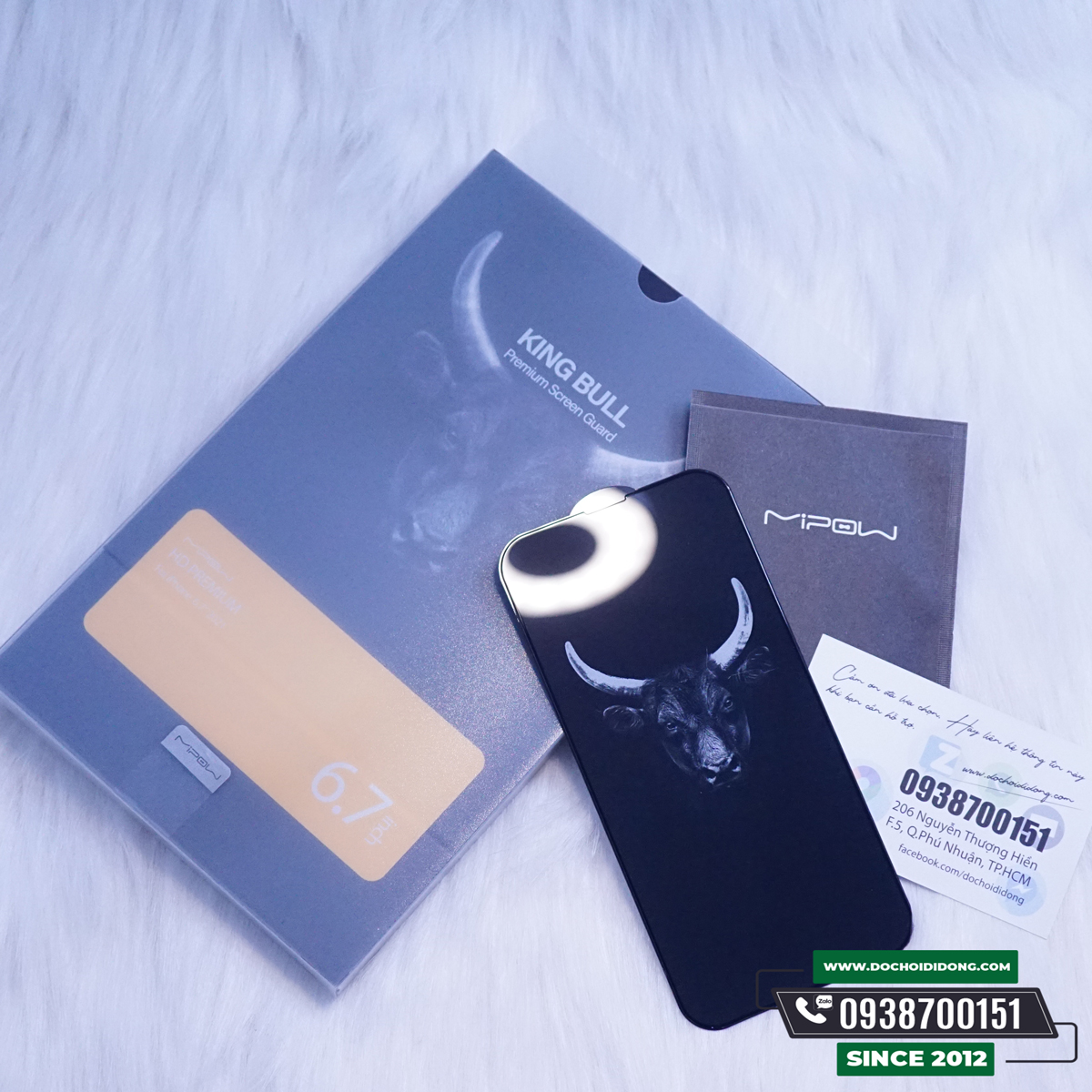 Miếng Dán Cường Lực IPhone 13 Pro Max Mini Mipow King Bull HD Dùng Ốp Chống Sốc