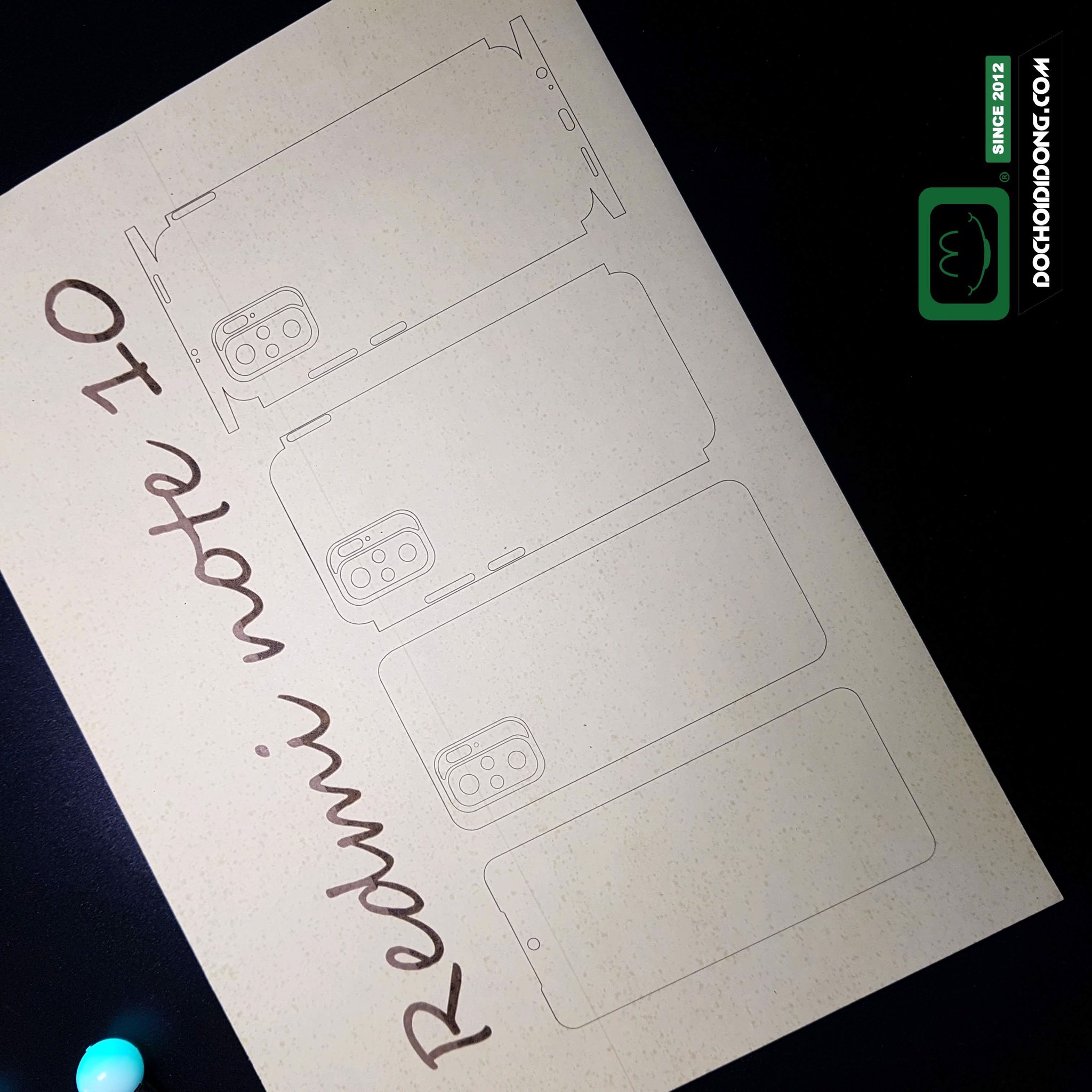 Miếng dán PPF Hydorgen Xiaomi Redmi Note 10 trong, nhám, đổi màu cao cấp