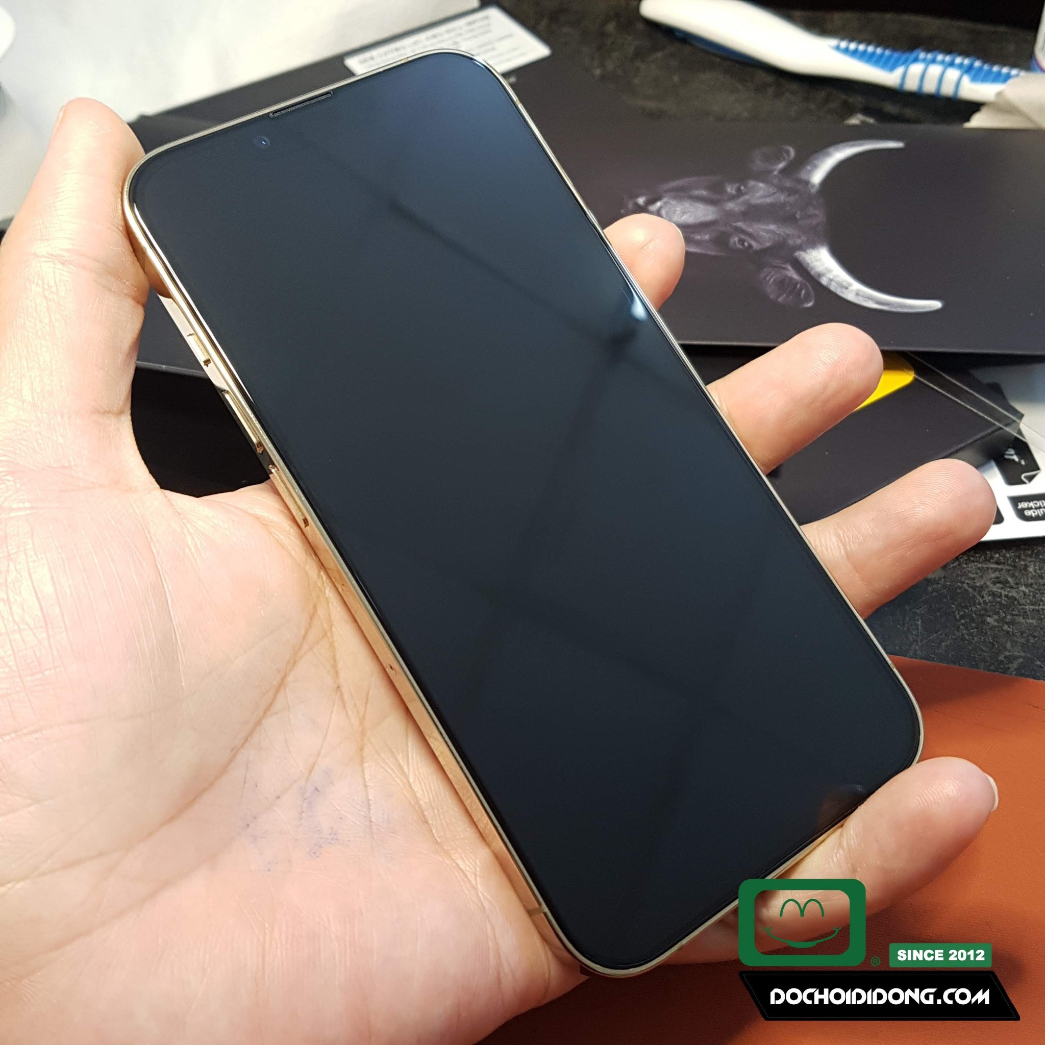 Miếng Dán Cường Lực IPhone 13 Pro Max Mini Mipow King Bull HD Dùng Ốp Chống Sốc