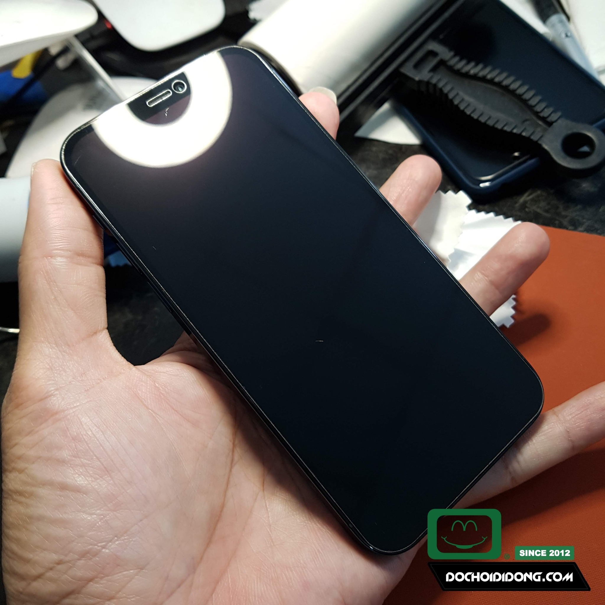 Miếng dán màn hình polime UV kháng khuẩn cao cấp dành cho IPhone 12 Pro Max Mini