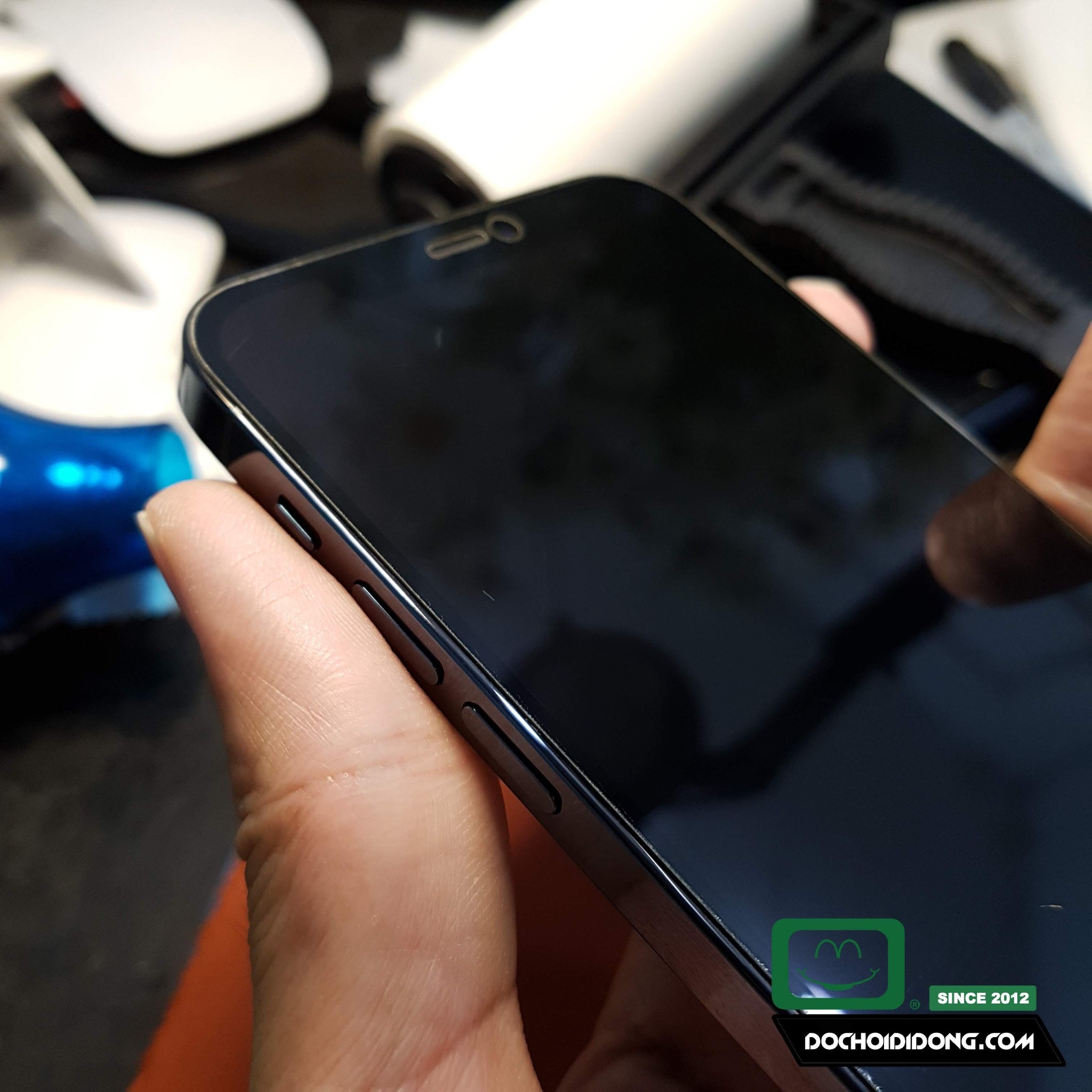 Miếng dán màn hình polime UV kháng khuẩn cao cấp dành cho IPhone 12 Pro Max Mini