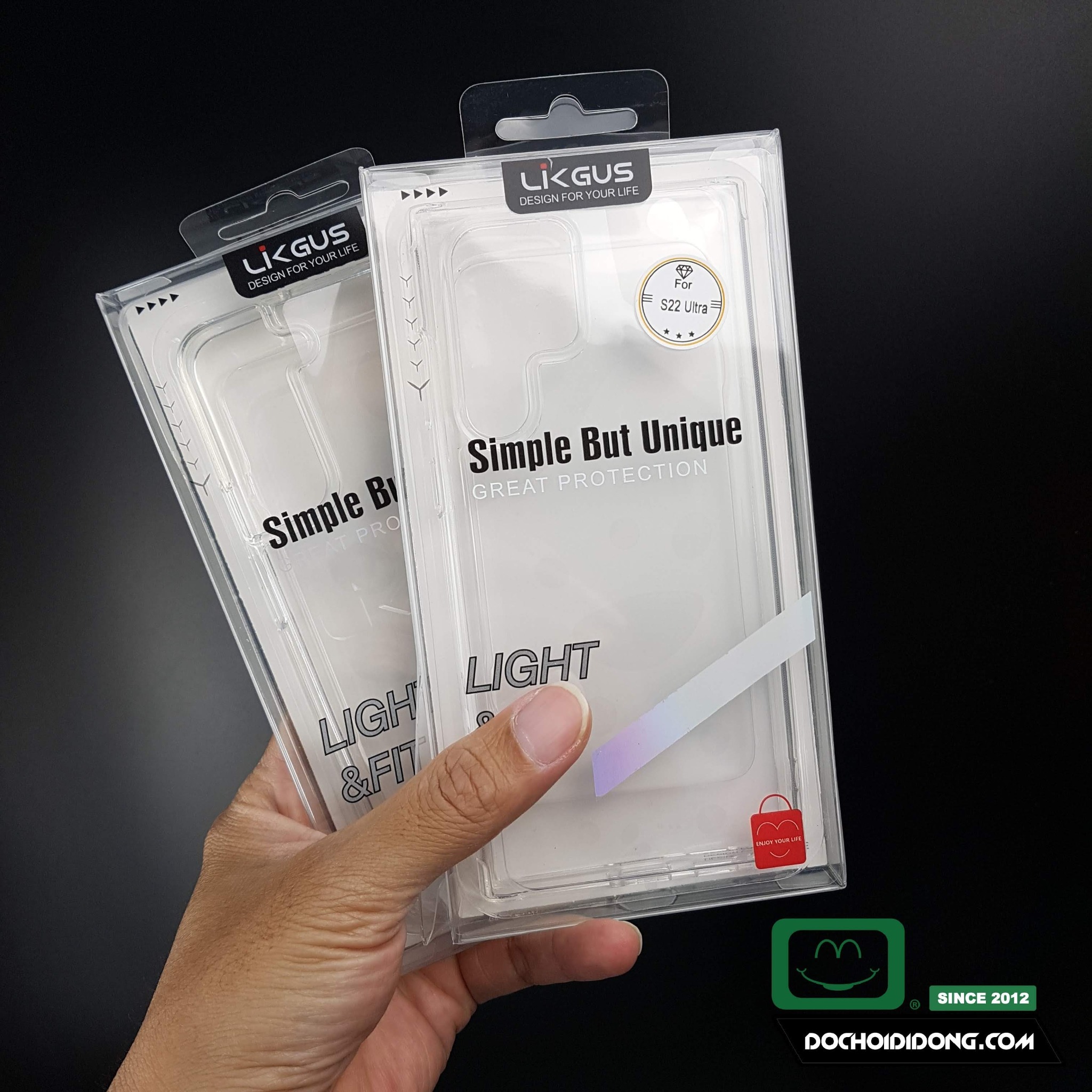 Ốp Lưng Samsung S22 + Plus Ultra 5G Likgus Lưng Cứng Trong Viền Dẻo Trong Chống Sốc