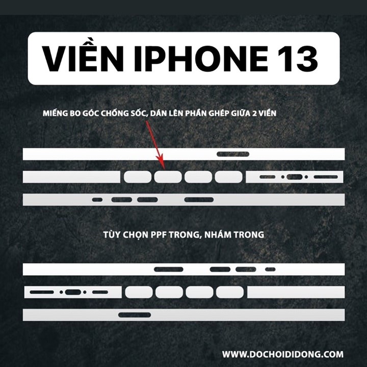 Miếng dán PPF Hydorgen IPhone 13 Pro Max Mini trong, nhám, đổi màu cao cấp