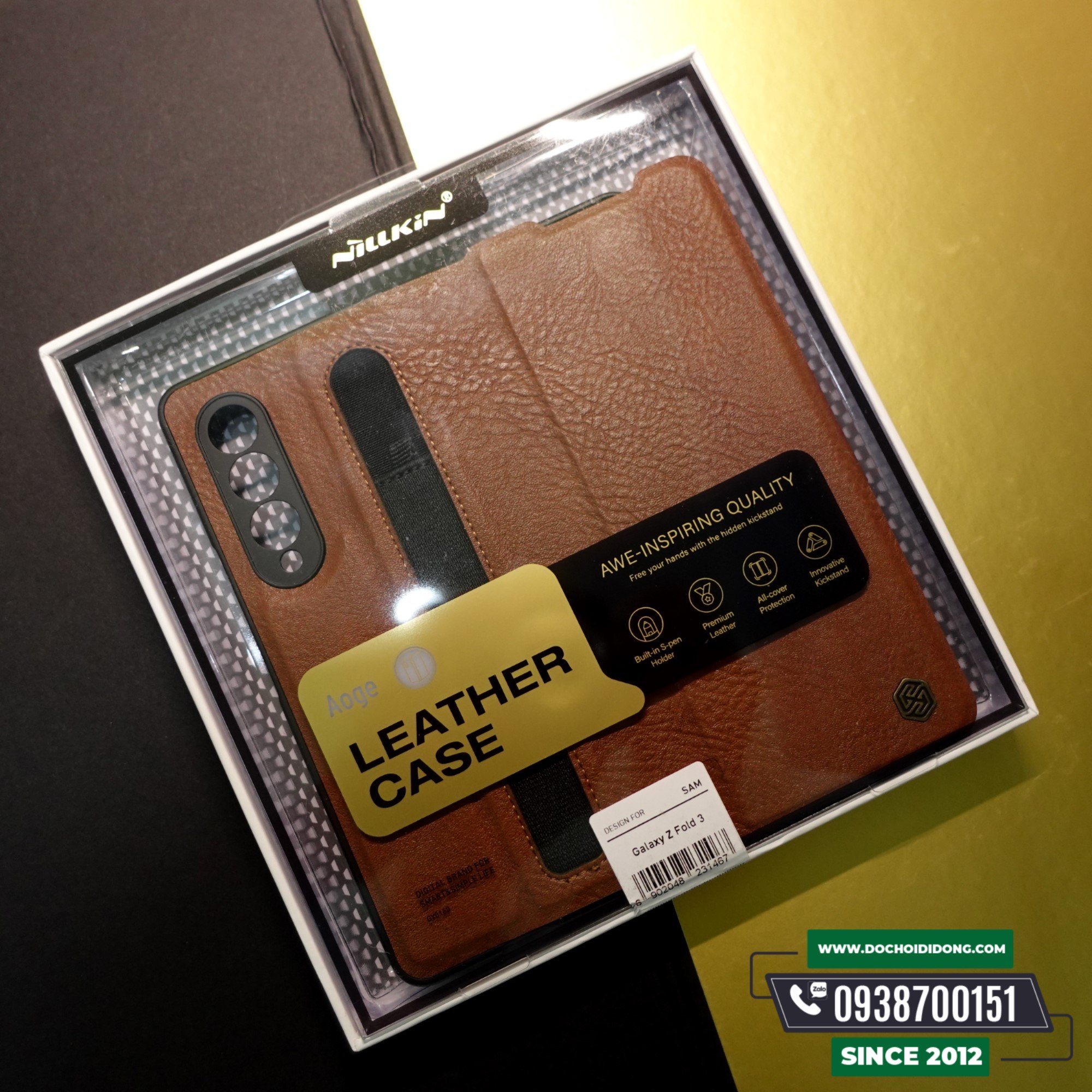 Bao Da Samsung Z Fold 3 Nillkin Aoge Leather Cao Cấp