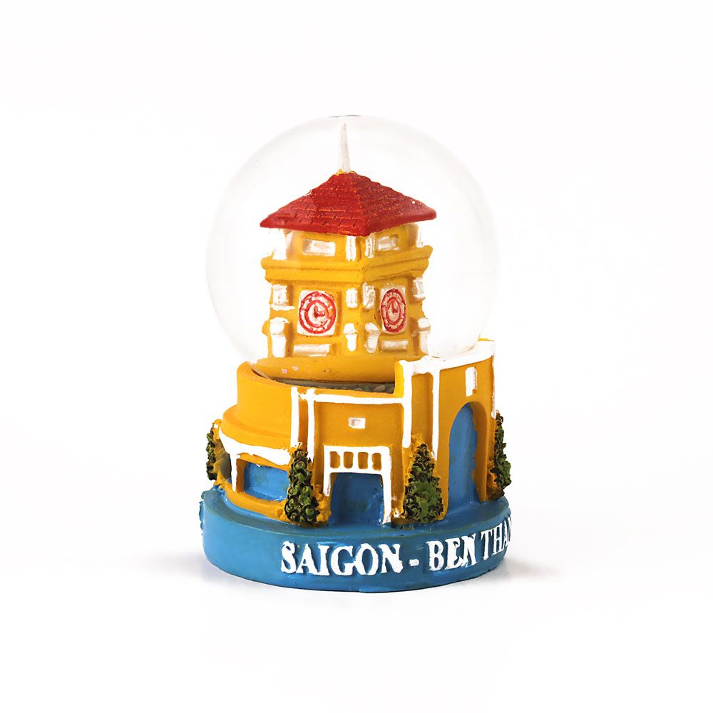 Quả Cầu Tuyết Thuỷ Tinh Saigonir Hình Chợ Bến Thành Quà Lưu Niệm Việt Nam