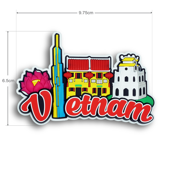 Nam Châm Hít Tủ Lạnh Saigonir Hình Cảnh sắc Việt Nam (Landmark, Tháp Rùa, Hội An) - Quà Lưu Niệm Việt Nam