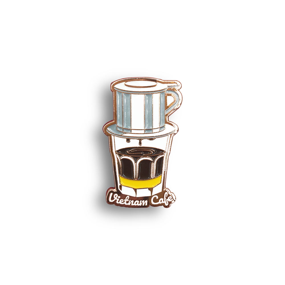Huy Hiệu Cài Áo Kim Loại Saigonir Enamel Pin Hình Cà Phê Phin Quà Lưu Niệm Việt Nam