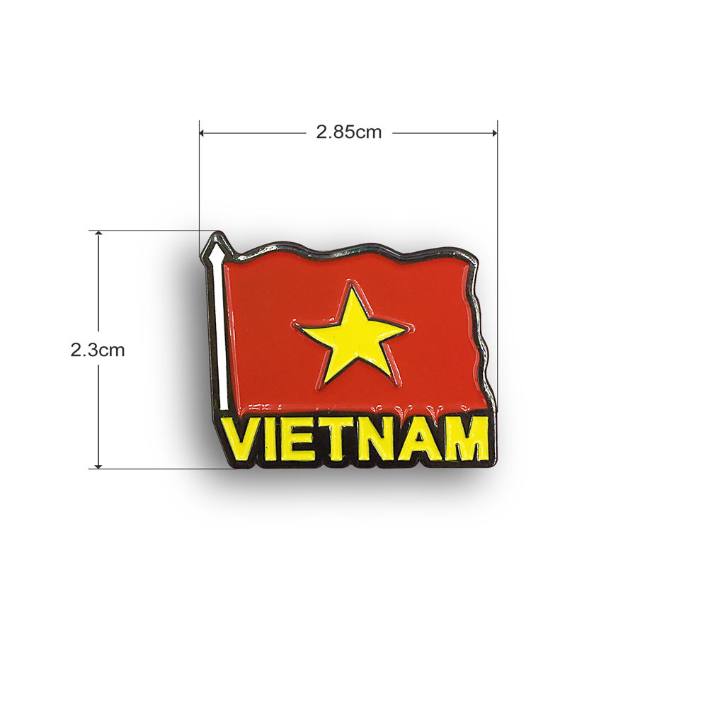 Huy Hiệu Cài Áo Kim Loại Saigonir Enamel Pin Hình Lá cờ Việt Nam Quà Lưu Niệm Việt Nam