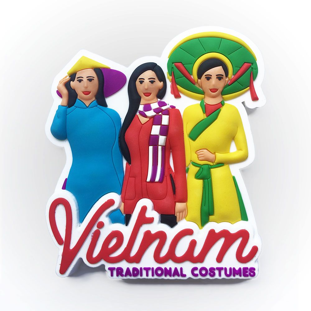 Nam Châm Hít Tủ Lạnh Saigonir Hình Ba cô gái Việt Nam Quà Lưu Niệm Việt Nam