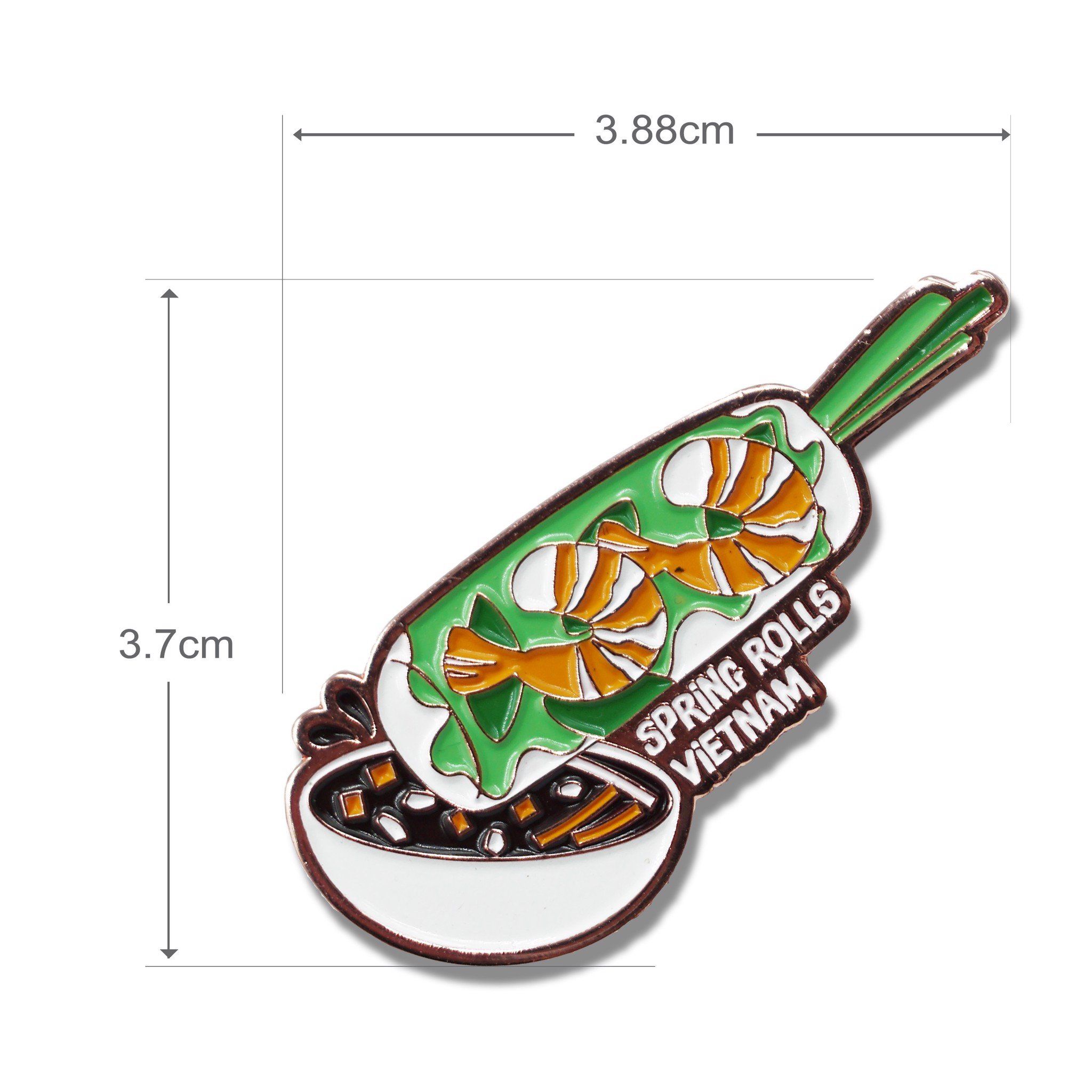 Huy Hiệu Cài Áo Kim Loại Enamel Pin Saigonir Hình Gỏi Cuốn Quà Lưu Niệm Việt Nam