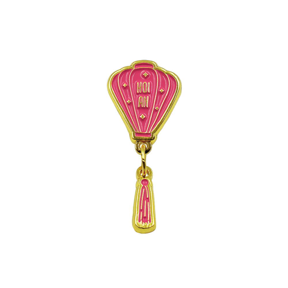Huy hiệu Cài Áo Kim Loại (Enamel Pin) Saigonir Hình Đèn Lồng Hội An Quà Lưu Niệm Việt Nam